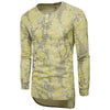 Crew Neck Button Jacquard Knit Blends T-shirt