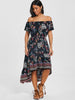 Print Off The Shoulder High Low Dress