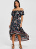 Print Off The Shoulder High Low Dress