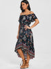 Print Off The Shoulder High Low Dress