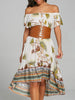 Print Off The Shoulder High Low Dress