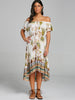 Print Off The Shoulder High Low Dress