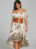 Print Off The Shoulder High Low Dress