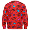 Valentine's Day Lip Heart Graphic Print Sweatshirt
