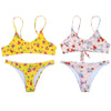 Spaghetti Strap Padded Underwire Floral Print Women Bikini Set