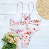 Spaghetti Strap Padded Underwire Floral Print Women Bikini Set