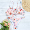 Spaghetti Strap Padded Underwire Floral Print Women Bikini Set