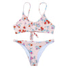 Spaghetti Strap Padded Underwire Floral Print Women Bikini Set