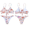 Spaghetti Strap Padded Underwire Floral Print Women Bikini Set