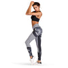 Mid Waist Print Skinny Elastic Women Yoga Pants