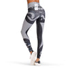 Mid Waist Print Skinny Elastic Women Yoga Pants