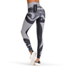 Mid Waist Print Skinny Elastic Women Yoga Pants