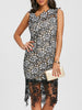 Sleeveless Skew Neck Lace Party Dress