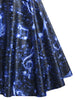 Retro Lace Panel Starry Sky Print Dress