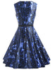 Retro Lace Panel Starry Sky Print Dress