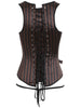 Open Bust Wide Straps Striped Waist Cincher Corset