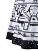 Short Sleeve Cartoon Figure Flared Dress