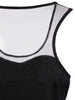 Sheer Mesh Floral Cat Print Tank Top