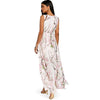 V-neck High Slit Floral Chiffon Flowy Dress