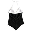 Two Tone Halter One Piece Swimsuit