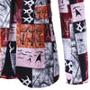 Single Button Ancient Words Print Blazer