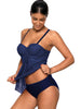 Flyaway Openwork Push Up Tankini Set