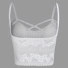 Padded Cross Front Lace Crop Cami Top