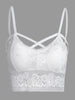 Padded Cross Front Lace Crop Cami Top