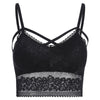 Padded Cross Front Lace Crop Cami Top
