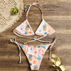 Self-tie Flamingo Tropical String Bikini