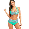 High Waist Halter Print Bikini Set