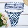 Strapless Backless Padded Print Low Waist Women Bikini Set