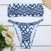 Strapless Backless Padded Print Low Waist Women Bikini Set