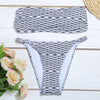 Strapless Backless Padded Print Low Waist Women Bikini Set