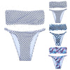 Strapless Backless Padded Print Low Waist Women Bikini Set