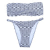 Strapless Backless Padded Print Low Waist Women Bikini Set