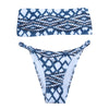 Strapless Backless Padded Print Low Waist Women Bikini Set