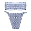Strapless Backless Padded Print Low Waist Women Bikini Set