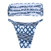 Strapless Backless Padded Print Low Waist Women Bikini Set