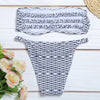 Strapless Backless Padded Print Low Waist Women Bikini Set