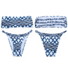 Strapless Backless Padded Print Low Waist Women Bikini Set