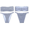 Strapless Backless Padded Print Low Waist Women Bikini Set