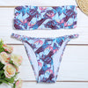 Strapless Backless Padded Print Low Waist Women Bikini Set