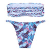 Strapless Backless Padded Print Low Waist Women Bikini Set