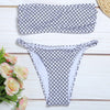 Strapless Backless Padded Print Low Waist Women Bikini Set