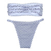 Strapless Backless Padded Print Low Waist Women Bikini Set