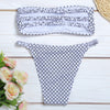 Strapless Backless Padded Print Low Waist Women Bikini Set