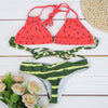 Sexy Women Swimsuit Lace Up Swimwear Halter Bikini Set