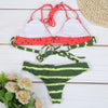 Sexy Women Swimsuit Lace Up Swimwear Halter Bikini Set