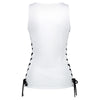 Lace Up Lip Print Tank Top